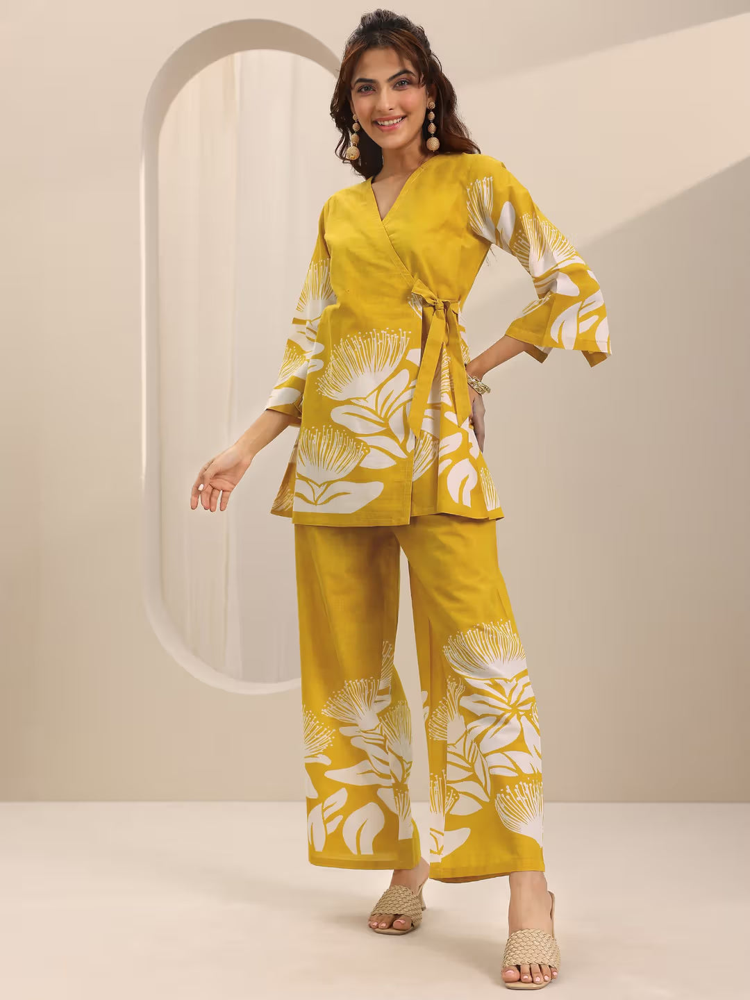 Women Yellow Floral Co-ord Set