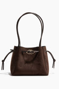Women Brown Drawstring-Detail Shoulder Bag