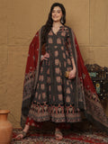 Cotton Ankle Length Printed 3/4 Sleeves Collar Anarkali Kurta Bottom With Dupatta