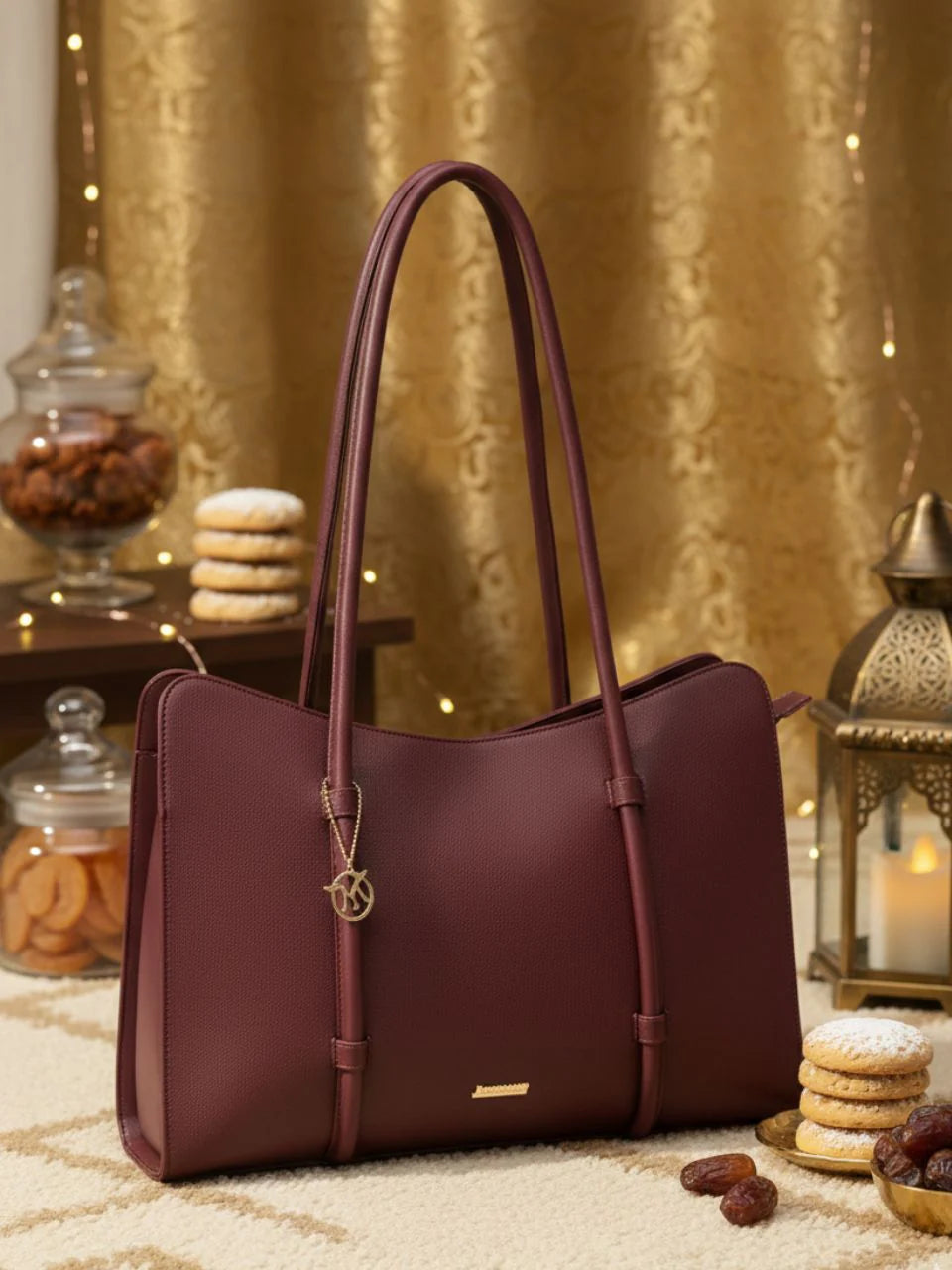 Noa Maroon Tote Bag
